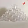 200pcs 2g transparent petit rond crème bouteille pots pot conteneur vide échantillon en plastique cosmétique pour nail art storagegood quantité Bjxxi