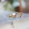 With Side Stones BOAKO Olive Branch Ring Dainty Tree Women's Fashion Jewelry Rose Zircon Wedding Band Engagement Promise Anillos