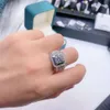 Różnorodne męskie pierścienie męskie pierścienie 18K Solid White Gold Moissanite Pierścień dla mężczyzn