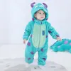 Rompers 0-3y Urocze niemowlęta sully anime oufit baby boy girl ubrania miękka ciepła zimowa odzież snu odzież domowa Halloween impreza 231025