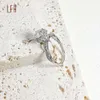 Gioielli solidi da donna Anelli nuziali Moda romantica Anello in moissanite Oro 18 carati Diamanti di lusso Veri puri 18 carati Coppia rotonda