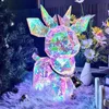 Dekorativa objekt Figurer LED Colorful Luminous Deer Model Valentine's Day Gift Decoration Interior Christmas Halloween Toy Light 231026
