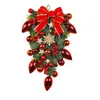 Decorative Flowers Christmas Front Door Wreath Red Berry Swag Snowflake Upside Down Tree Hanging Garlands For Party Festival