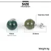 Studuj nowe proste wykwintne okrągłe kamień naturalny stal nierdzewna kołki na uszach kolczyki Kobiety Kobiety zaręczynowe prezent ślubny biżuteria YQ231026