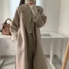 Women's Wool Blends Long Blend Jacket For Woman 2023 Solid Color Coat Batwing Korean Winter Warm Loose Overcoat Mujer Snow Wear 231026