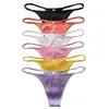 String sexy en soie pour femmes, 6 pièces, culotte tanga247C