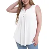 Camicette da donna Casual Carro armato delle donne Magliette e camicette di Colore Solido Pulsante Pieghettato Allentato Top Senza Maniche 2023 Camicia di Estate Della Maglia Ropa Para Mujer