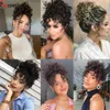 Syntetiska S Leeons DrawString Curly Bun Chignon Hairpiece For Women Tail Kinky Clip Hair 231025