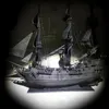 Aircraft Modle Black Pearl Wooden Ship Model DIY Crafts Brain Teaser Home Decor Art 231026