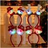 Decorações de Natal Headband Papai Noel Elk Snowman Crianças Adt Headwear Ornamento Decorações Festa Cosplay Feliz Ano 220815 Drop Deli Dhq3T