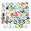 Mélange de boutons à pression, 12MM, strass en verre, bijoux, breloques aléatoires, 50PC1726