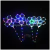 Balloon LED Plum Blossom 18 -calowy migający klub bobo boblowe balony z pudełkami z baterii Dekoracja urodzinowa Dekoracja upuszcza DHDB9