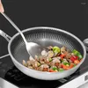 Pans Nonstick Frying Pan No-Coating Stainless Steel Cooking Pots For Kitchen 28CM 30CM Wok With Lid Skillet Saucepan Cookware