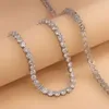 قلادة Moissanite سلسلة Sgarit مجوهرات مخصصة 10K الذهب الصلب الذهب مويسانيت التنس سلسلة 4 مم 3 مم قلادة