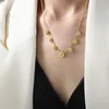 Collane con ciondolo Collana con sette fiori in acciaio inossidabile di alta qualità Accessori alla moda Gioielli da donna impermeabili per tutte le occasioni