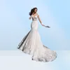 Elegante pure hermid Mermaid Wedding Jurken 2023 Vintage Lace Mermaid Vestido de Novia Court Train Summer Beach Bridal Jurns8256262