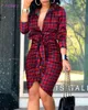 2024 Summer Womens Designer Clothing Dress V-Neck Pet Up Solid Long Sleeve Medium Length Shirt Dresses For Woman Robe Sexy Outfits