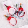 Décorations de Noël 1pcs Bandeaux Elk Santa Hairband Ornement Enfants Adt Headwear Année Anniversaire Party Favors Fournitures Drop Livraison H Dhjob