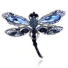 Pins Broches Blauw Kristal Vintage Dragonfly Broches voor Vrouwen Hoogwaardige Mode Insect Broche Pins Jas Accessoires Dieren Sieraden Geschenken 231025