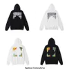 Sweatshirts Loose Coatoff 2023 Fashion Sweater Painted Arrow Crow Stripe %70 Hoodie Men's and Women's Off Style Hoodies Offs Pullover Hooded Trendy Black&White 9AZ4