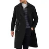 Men's Trench Coats Mens Winter Warm Coat Double-Breasted Jacket Lapel Neck Outwear Overcoat Cardigan Autumn Windbreaker