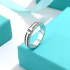 Bagues de mariage Double T Bague de fiançailles en argent sterling 925 Desinger de bijoux pour couples hommes femmes cadeau de fête de la Saint-Valentin277k