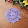 테이블 매트 10pcs doilies 크로 셰 뜨개질면 레이스 플레이스 매트 수제 둥근 후크 꽃 중공 장식