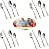 Set di posate Set di posate in acciaio inossidabile da 16 pezzi Coltelli Forchette Cucchiai Utensili per posate dalla trama squisita per la casa e il ristorante