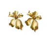 Stud Earrings Europe And The United States Trend Luxury Matte Metal Flower For Women Fashion High Sense Jewelry Girl Gift