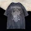 メンズTシャツクールコットンクロスプリント衣類メンゴシックハイストリートシャツ面白いトップスティーカジュアルサマーヒップホップウルツァンTSH261D