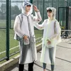 Regenkleding 2023 Waterdichte Transparante Eva Clear Lange Dames Regenjas Heren Mode Jas Jassen Met Capuchon Met Schooltas Ruimte 231025