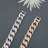 Braccialetti a maglie Catena cubana con strass di lusso per uomo Donna Crysta Hip Hop CZ Bracciale tennis Pulsera Gioielli Regalo personalizzato