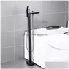 Conjuntos de chuveiro de banheiro Montado Banheira Torneira de mão Acabamento de pé Preto Branco Misturador de água Torneiras Waterfl Drop Delivery Home Gar Dhjat