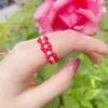 Cluster Rings Lady Korean Colorful Böhmen Small Flower Ring Handgjorda multi pärlor Rispärlor för kvinnor strandsmycken gåvor