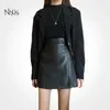 Skirts Womens Leather Black Gothic High Waist Split Short Skirt Fashion Vintage Casual Bottoms Plus Size Female Y2k Clothes 231025