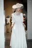 Ethnic Clothing Elegant Lace Trim Square Collar White Satin A-Line Daily Evening Dress Cheongsam Back Zipper Prom Fomail Gown Vestidos De