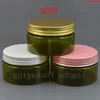 100g(50pc/lot) Cream Jar, with pink / gold white cap Sample Jar,Display Case,high quality 100g small plastic bottlehigh quatiy Rnpgg