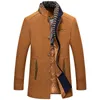 Men Blends Autumn Winter Men Trench Coats Scarf Collar Cold Resistant Woolen Overcoat Double Warm Casual 231026