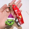 عيد الميلاد Grinch Keychain قلادة عيد الميلاد شجرة الفراء الأخضر وحش الديكور دمية Grinch