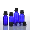 Storage Bottles 200pcs/lot 5/10/15/20/30/50/100ML Cobalt Blue Glass Essential Oil With Orifice Reducer Euro Dropper Tamper Evident Cap