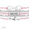 Bracelets de charme Danseur Ballet Chaussures Coeur Infini Amour Bijoux Faits À La Main Femmes Hommes Cadeau Drop308P