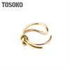 TOFFLO Stainless Steel Jewelry Line Double Knot Open Ring Women's Fashion Ring BSA050 X0715317M