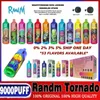 RandM Fumot Tornado 9000 Sbuffi Sigarette elettroniche monouso da 9k Pod 850mAh Batteria Sigarette elettroniche ricaricabili Nessuna perdita 0% 2% 3% 5% Sigarette elettroniche usa e getta Mesh Coil puff 9000