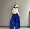 Pantaloni da donna ALSEY Miyake pieghettato coreano orlo largo gamba larga primavera estate autunno moda Harem drappeggiato pantaloni casual dritti