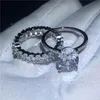 Vecalon Fashion Promise Ring Set 925 Sterling Silver Oval Cut Diamond Engagement Wedding Rings for Women Bridal Jewelry2527