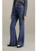 Kvinnors jeans ziqiao retro stil hög midja svart bootcut för kvinnor 2023 Autumn Winter High Street Tall Slim Long Pants Female