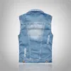 Gilet da uomo Gilet di jeans strappato Jean 6XL Giacca Cappotti Gilet da uomo Senza maniche Canotta da uomo Gilet da uomo