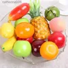 Kitchens Play Food 10/20/30 pcs/lot Mini Simulation mousse fruits et légumes jouets de cuisine artificiels pour enfants semblant jouer accessoire de maison de poupée L231026