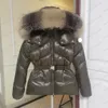 Womens Down Jacket Winter Jackets Coats Real raccoon hair collar Warm Fashion Parkas With Belt Lady cotton Coat Outerwear Big Pocket YLRH