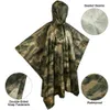 Deszcz zużycie na zewnątrz wojskowe Poncho 210TPU Armia War Taktycka polowanie na płaszcz przeciwdeszczowy Ghillie Suit Ptorczyka Parasolowe akcesoria domowe 231025